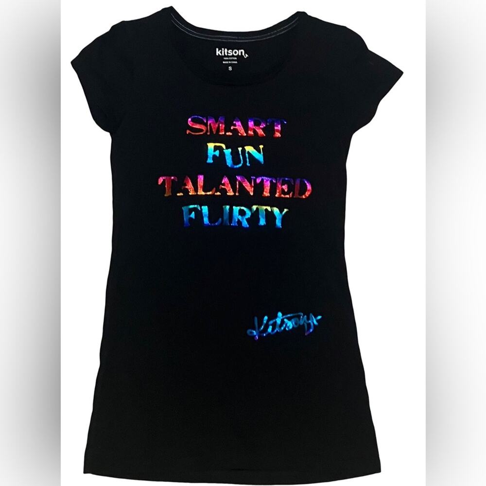 Kitson Black fun Graphic T womens Small